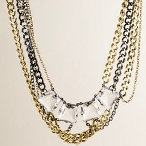 J. Crew Trap Glass Multi Strand Necklace